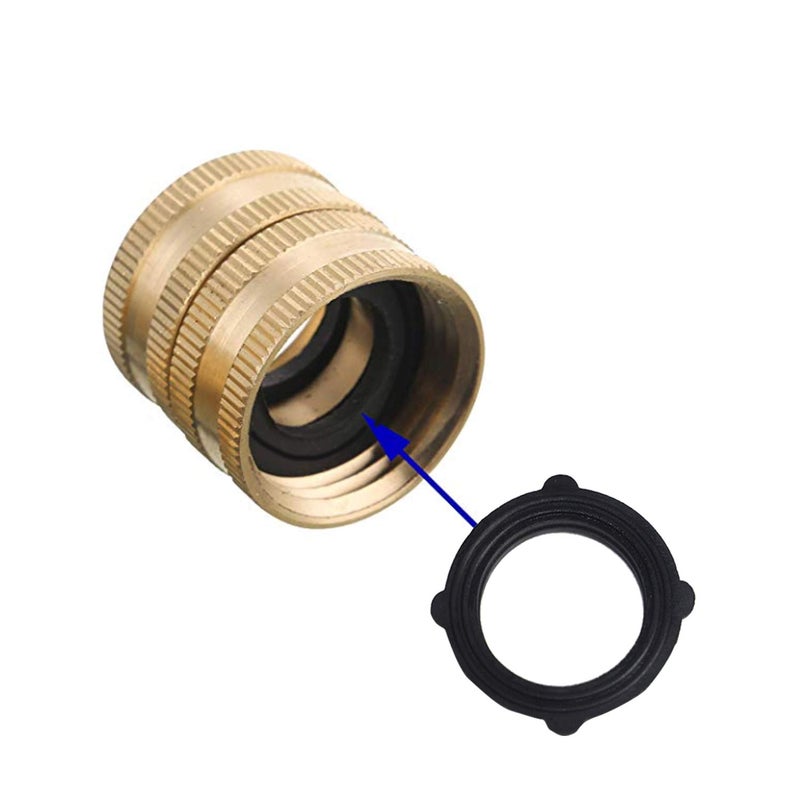 Hourleey Garden Hose Adapter, 3/4 Inch Solid Brass Hose Connectors Adapters Male to Male, Female to Female, 4 Pack - Image 3
